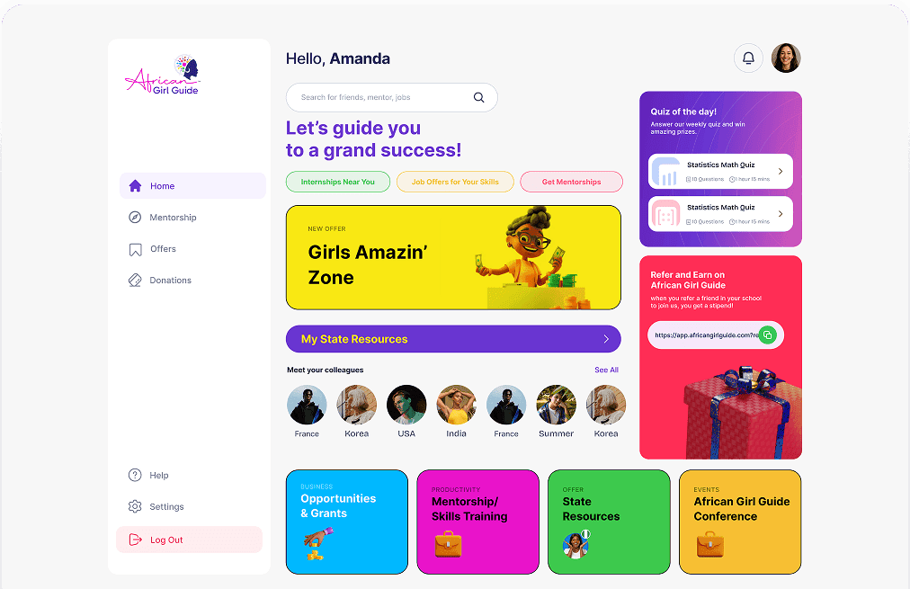 African Girl Guide App Interface